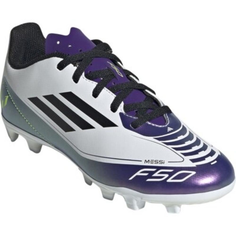 Adidas Kids F50 Club Messi FxG Soccer Cleats White/Black/Purple Size US 6 NWB